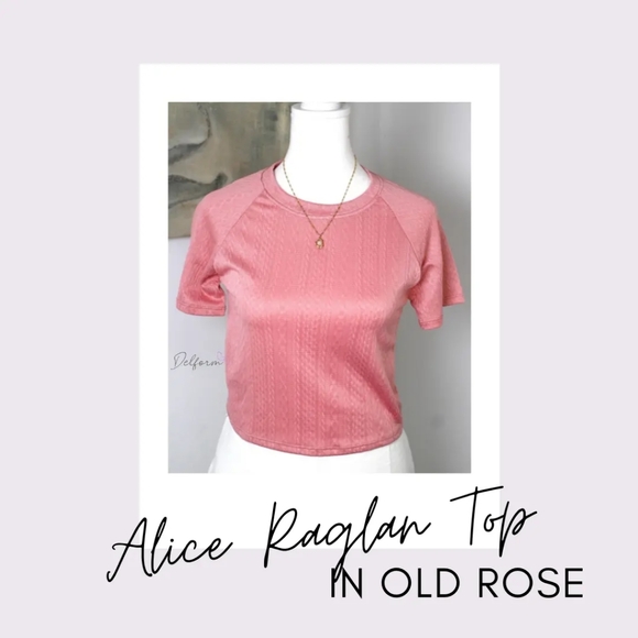 RAGLAN TOP IN OLD ROSE - Picture 1 of 2